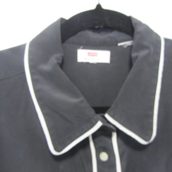 Levi's Women's Silk Shirt Alexandra Western Shirt in Charcoal Grey - Picture 5 of 9